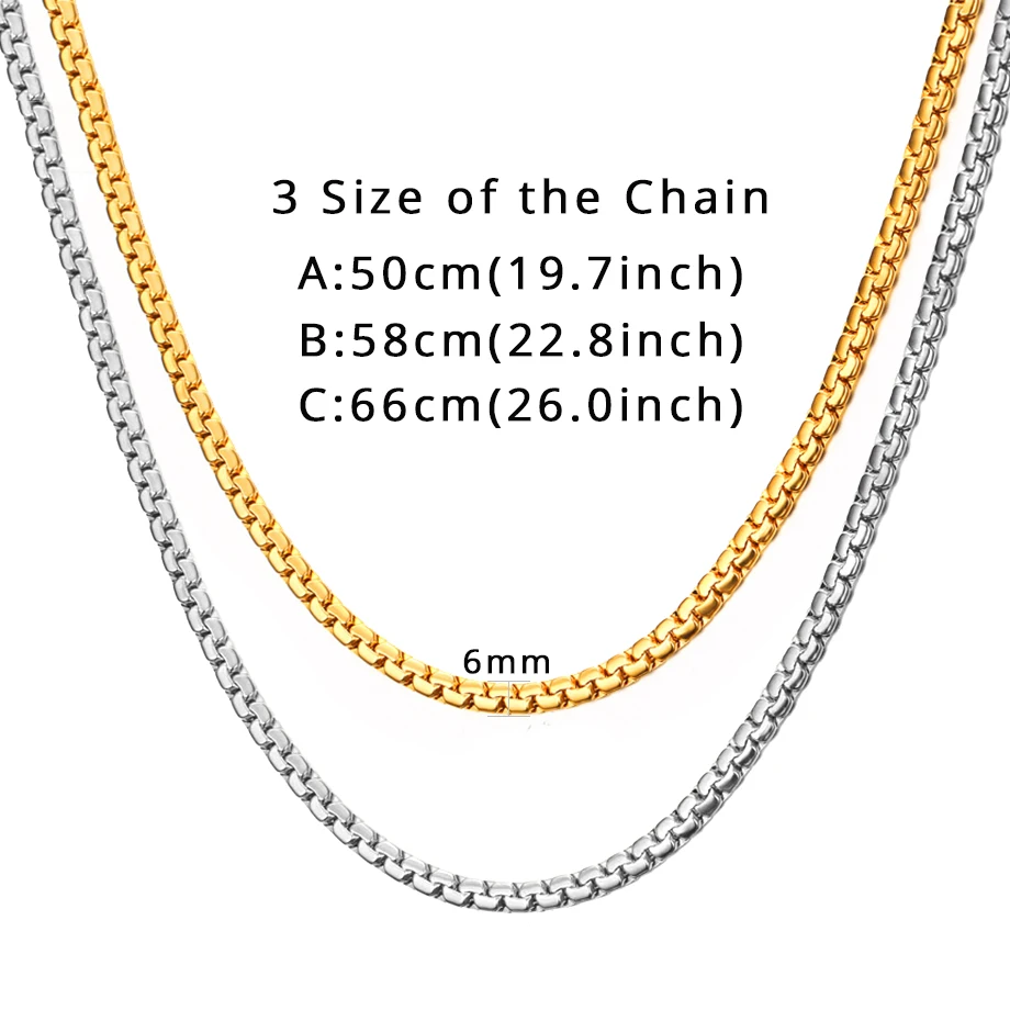 Mens Chain 6MM Long Necklace for Men 20