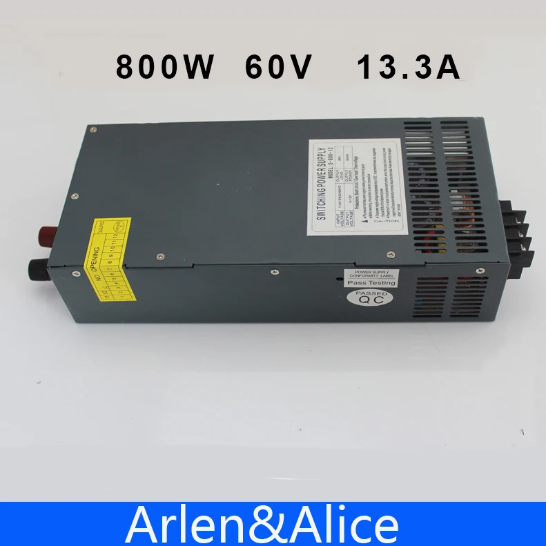 

800W 60V 13.3A Single Output Switching power supply AC to DC 110V or 220V