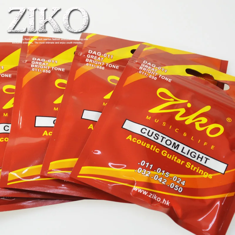 ZIKO Guitar Strings for Acoustic DAG 010 / 011 Steel Core Brass Winding Guitar Accessories for Beginners & Practice