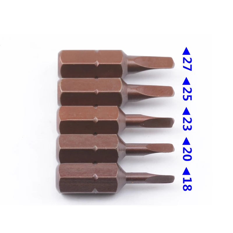 5Pcs/Set Triangle Head Screwdriver Bits S2 Steel 1/4 Hex Shank 20mm Length Tools Wholesale Top Quality