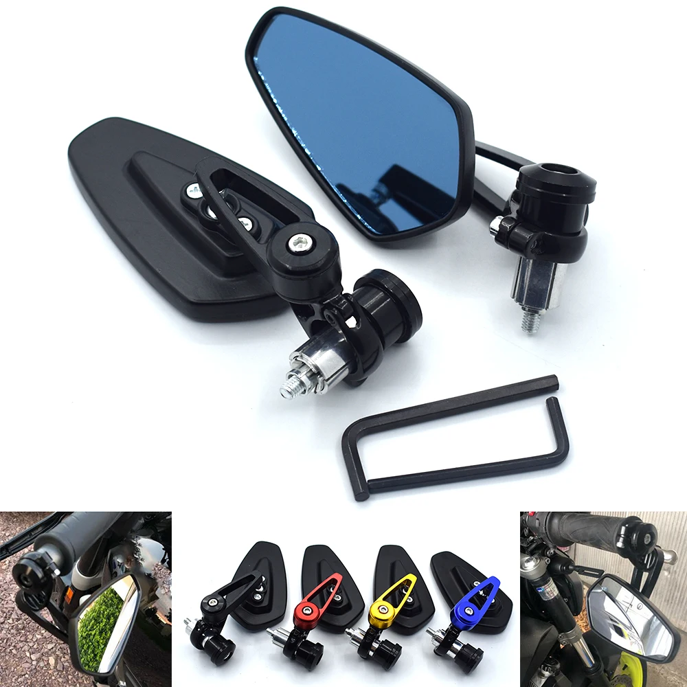 Universal black 7/8\'\' 22mm motorcycle side mirror handlebar end mirror for Yamaha FZ6 FAZER FZ6R FZ8 MT-07/FZ-7 MT-09/SR/FZ9 FZ1