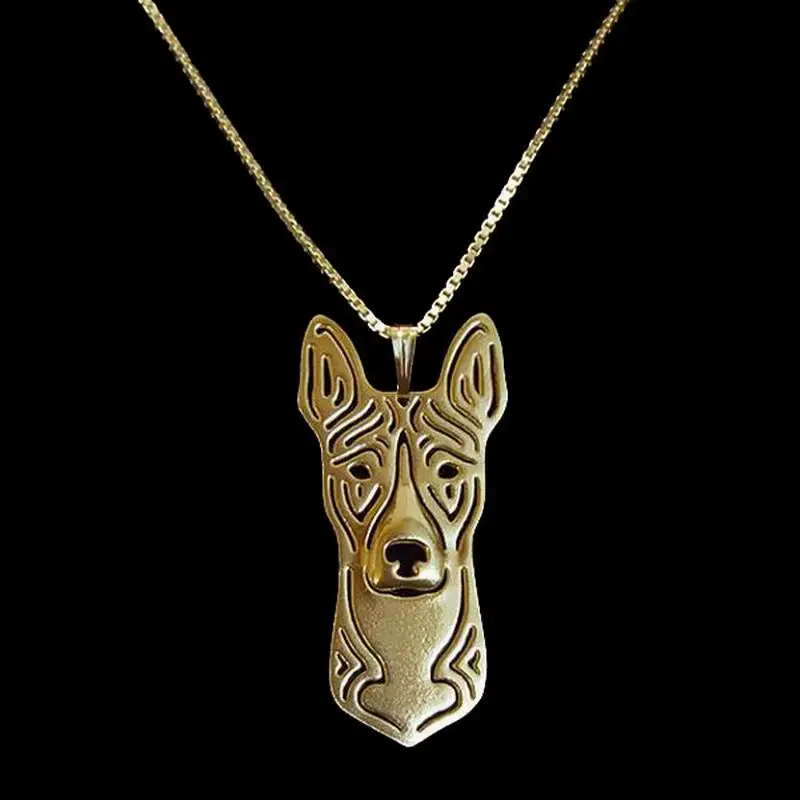 New Arrival Alloy Pet Dog Shaped Necklaces Women's Metal Basenji Pendant Necklaces Drop Shipping