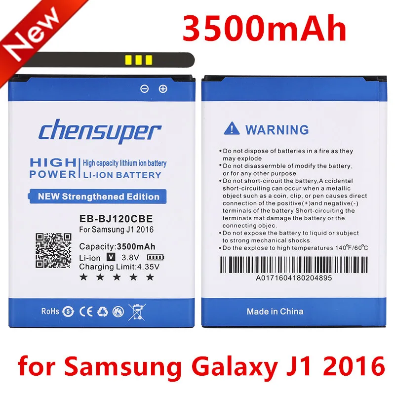 chensuepr 3500mAh EB-BJ120CBE / EB-BJ120BBE for Samsung Galaxy J1 2016 Battery Version J120F Express 3 J120A J120T J120 J120H