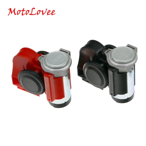 MotoLovee-bocina de aire súper fuerte para vehículo, bocina compacta de caracol para motocicleta, coche, camión, barco, RV, piezas de modificación, 12V
