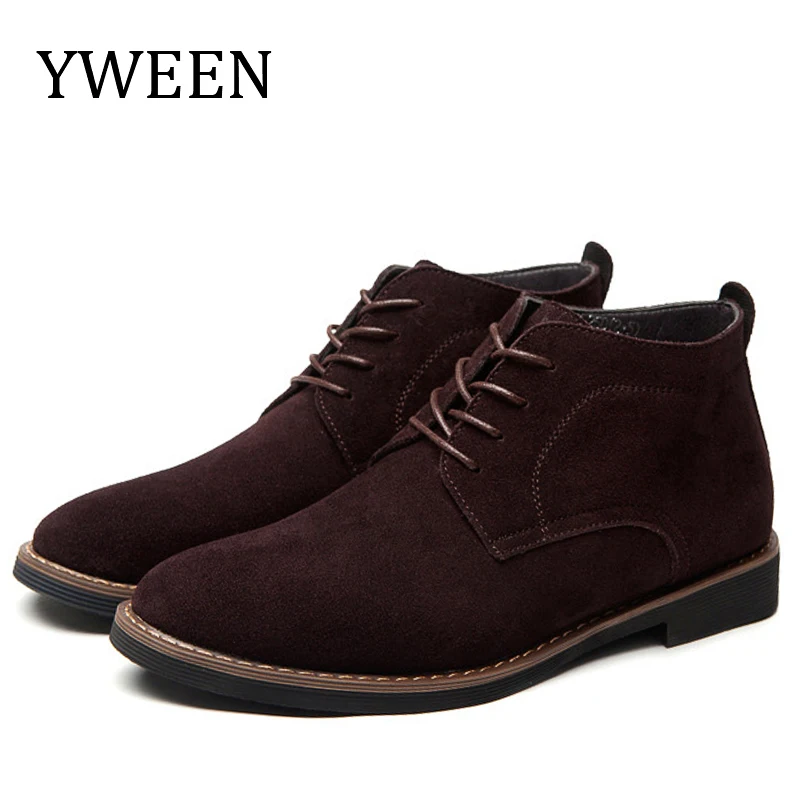 YWEEN Brand Faux Suede Leather Men\'s Boots Men Business Casual Leather Shoes Autumn Winter Fashion Oxford Shoes For Men