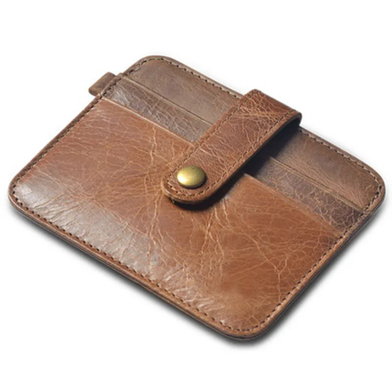 

Gibo Auja - Vintage Cow Genuine Leather Card Holder Card Case Credit Card Organizer Slim Magic Wallet Men Wallets Purse Oil Wax