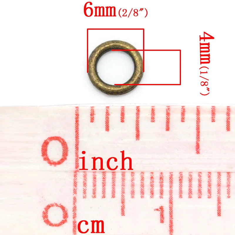 Doreen Box Lovely Closed Jump Rings Antique Bronze 6mm Dia.500PCs (B22037)