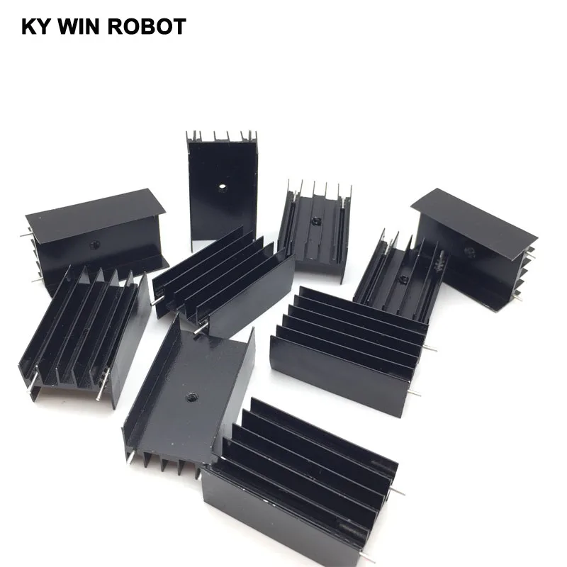 10 sztuk aluminium TO-220 radiator TO 220 radiator tranzystorowy radiator TO220 chłodnica chłodzenie 23*16*40MM z 2 pinami