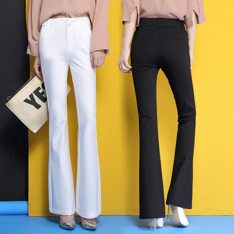 Spring and summer long pants micro speaker pants female high waist trousers big fashion work wear solid color drape pants tide