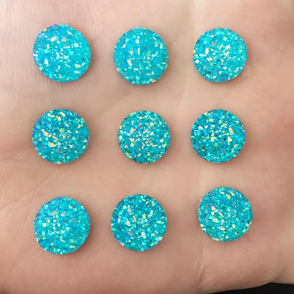 80pcs AB Resin 12mm Bling Ore round  flat back  rhinestone Wedding Ornaments  diy appliques D67*2