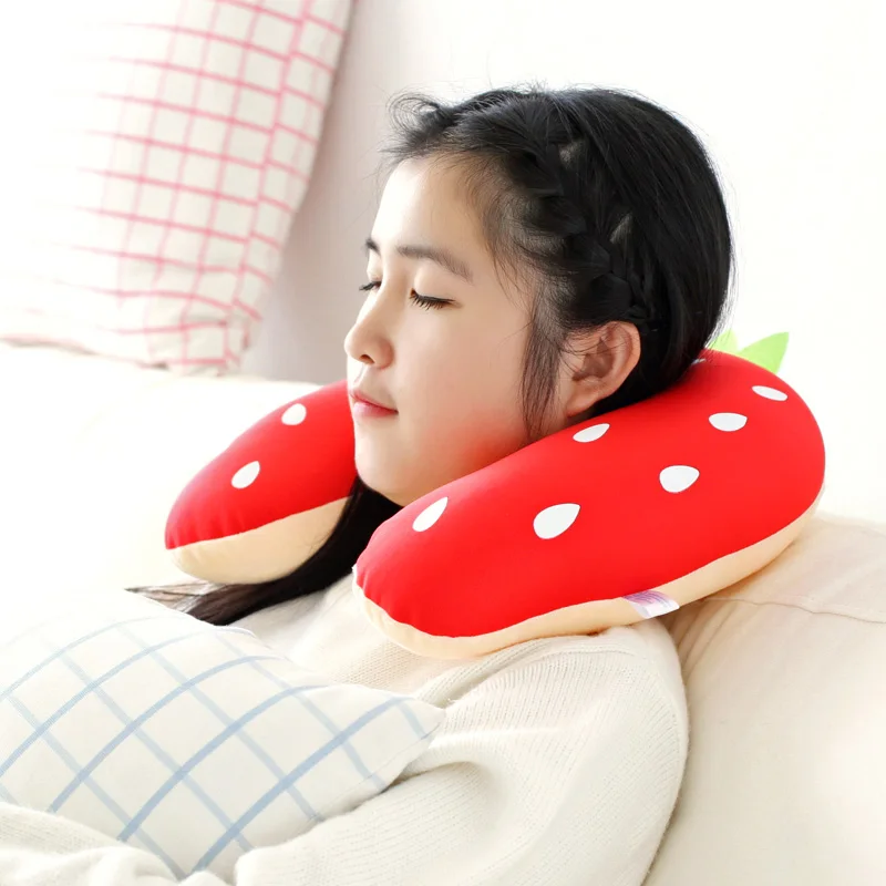 New invention comfortable Multi-Color Cartoon U Shaped Office Flight neck travel pillow automatic Neck Support Head Rest Cushion