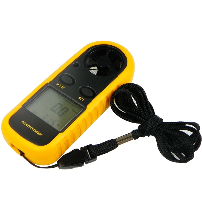 Digital Anemometer LCD Air Wind Speed Gauge Anemometer Thermometer 0-30m/s Wind Speed -10~45C Temperature Meter With Backlit