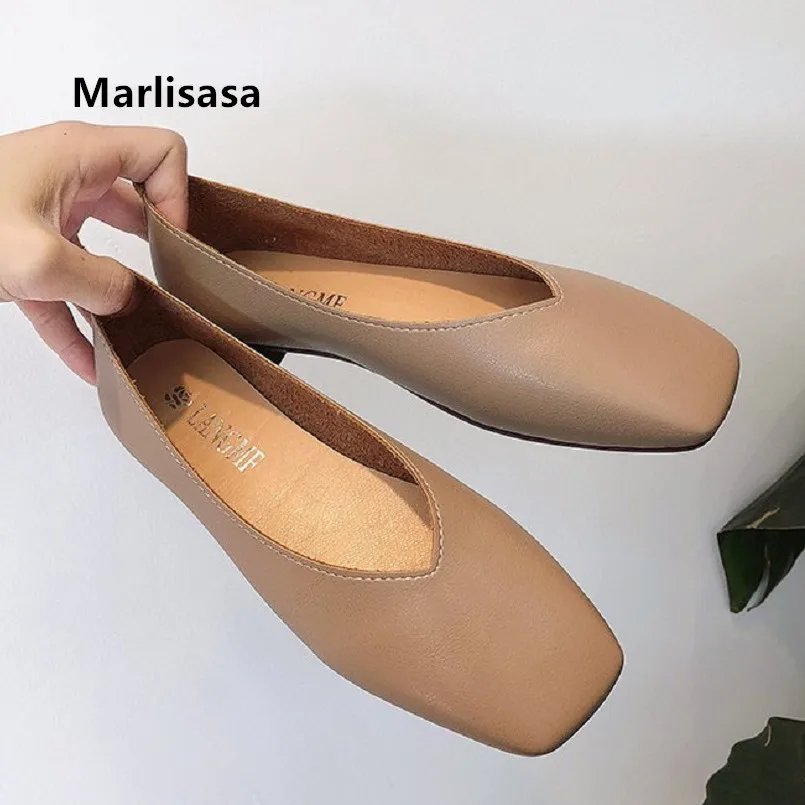 Marlisasa Women Cute Light Weight Spring Slip on Flat Shoes Lady Casual Brown Office Flats Summer Shoes Zapatos De Mujer F5268