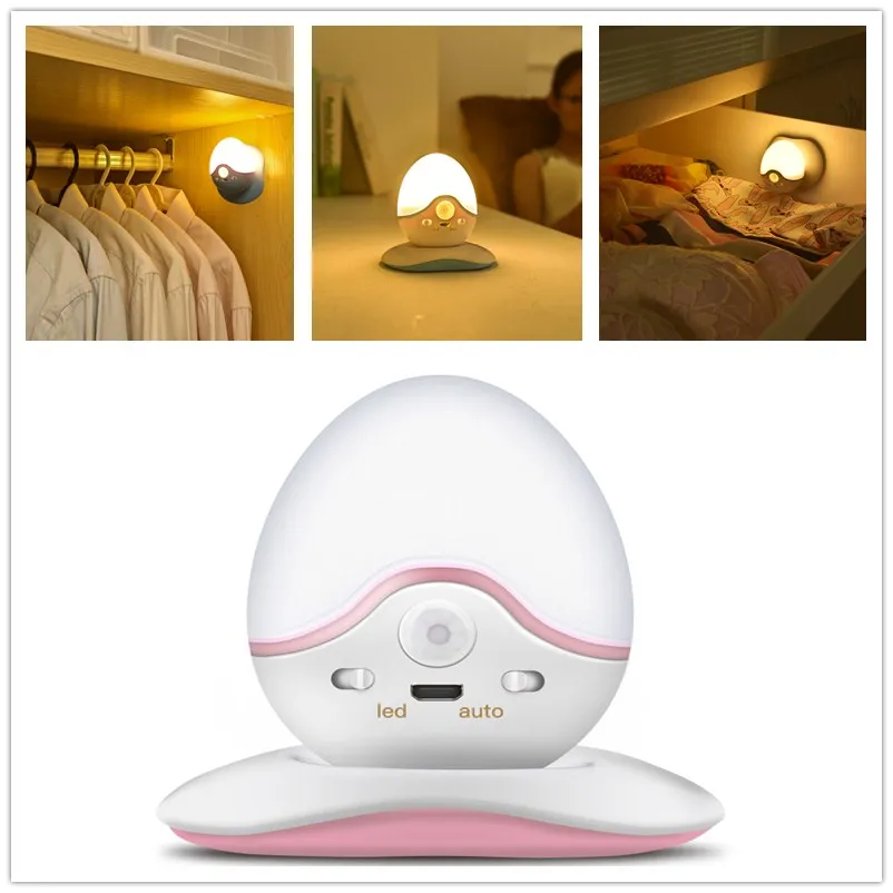 USB led Table Lamp Rechargeable Night Light Wall Lamp Infrared Motion Activated Sensor Closet Stair Cabinet NightLight Lamps