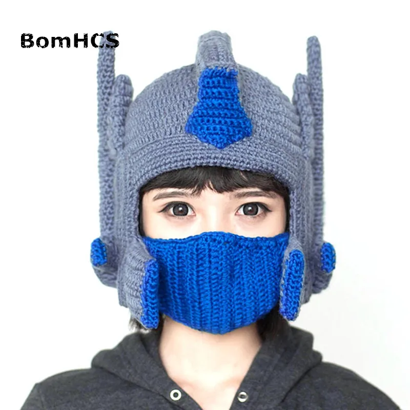 BomHCS Cool Funny Helmet Beanie Winter Warm 100% Handmade Knit Hats Movie Periphery (S for Child, L for Adult）