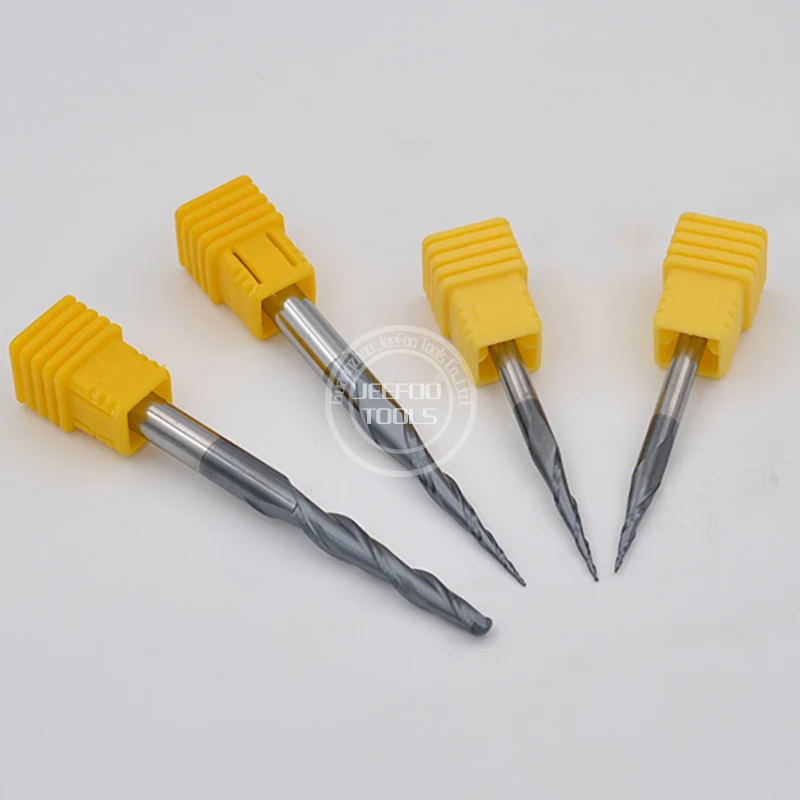 HRC55 Solid Carbide Ball Nose Tapered End Mills Cnc Carving Bit Engraving Router Bits Taper Wood Metal Milling Cutters Endmill