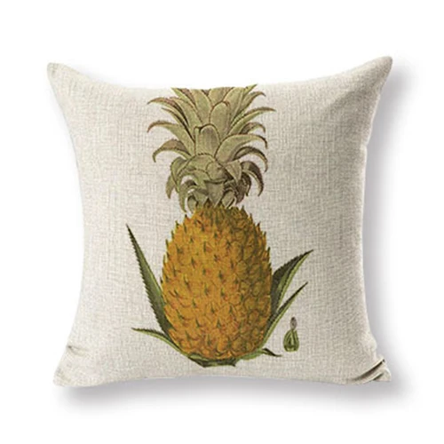 Hot Sale Pillow Cushion Case Fruit Pineapple Throw Pillows Farmhouse Large Cotton Linen Housew Decor Printing Pillow Case