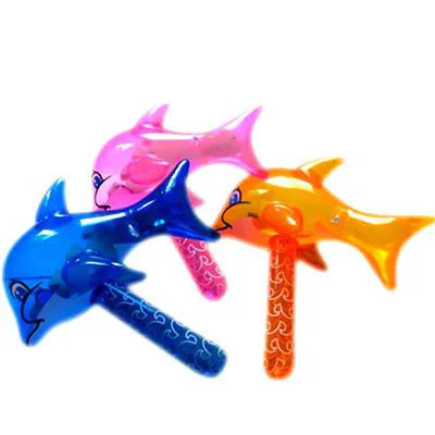 Inflatables Pvc Colorful Dolphin Shape Hammers Inflatable Sticks Activity Props Dolphins Toy Kindergarten Children Outdoor Game