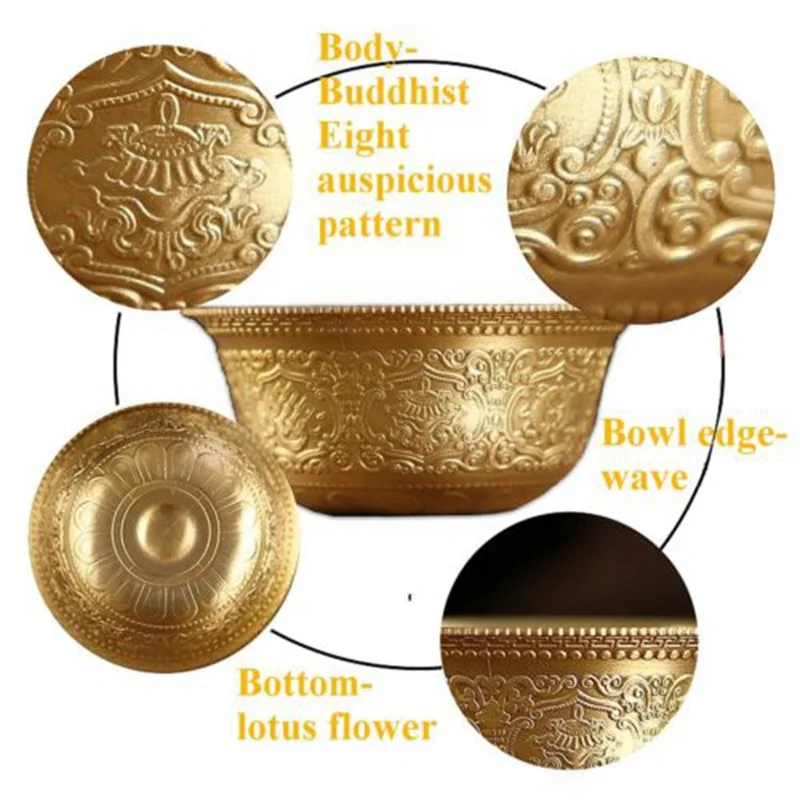 1pcs Tibet Tibetan Buddhist Supplies Copper Holy Water Purification Bowl Divine Focus Ritual Home Decoration KYY8465