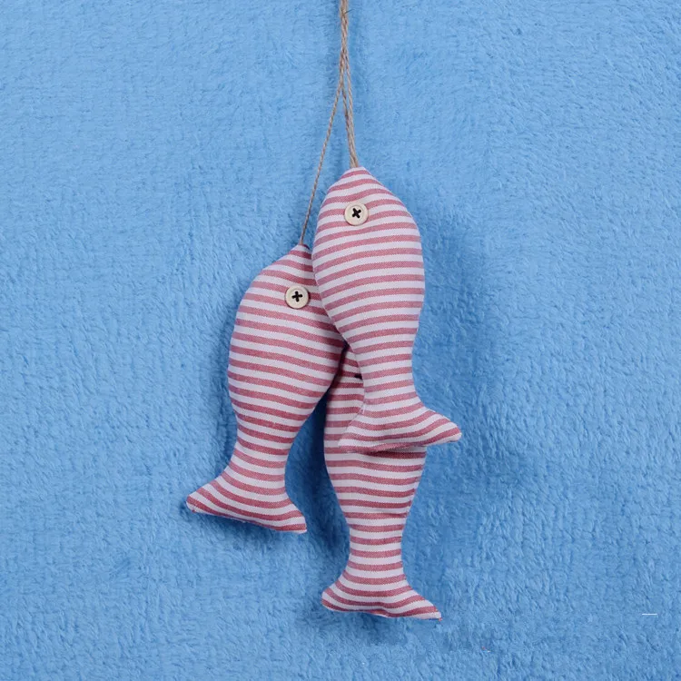 3pcs/lot Mediterranean Creative Handmade Cloth Set Fish Small Fish String Decoration Pendant Wall Art Hanging Decoration MP 010