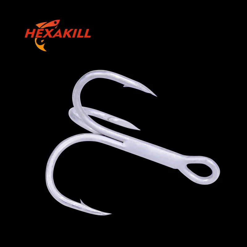 Hexakill 20/10pcs Tin/Black Nickel  round bent treble Hooks Sharp 2X Super Strong High Carbon Steel three fork three claw hook