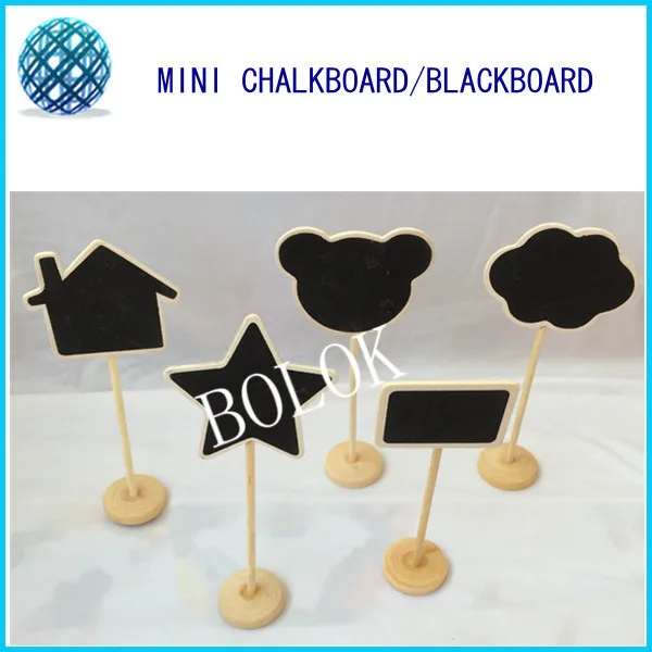 14pcs/lot Mini Chalkboard,chalkboard sign with stand,wedding table numbers,wooden table numbers wedding,7 kinds shape