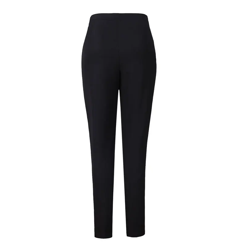 2023 Hot Selling Popular Style Elegant Women Solid Color Black & White Buttons Slim Penci Pants All-match Ankle-Length Capris