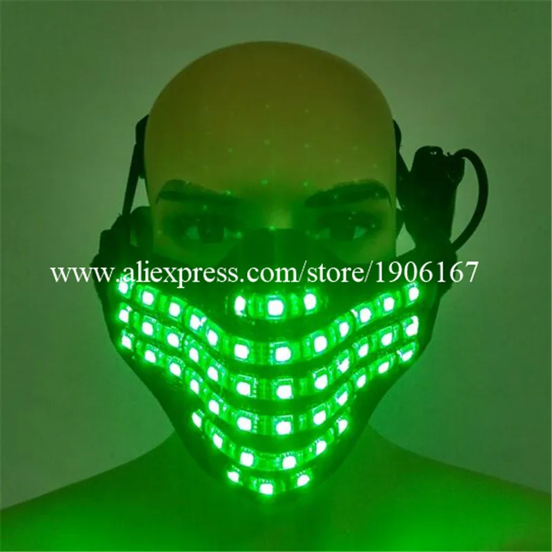 5 Pcs Colorful Led Luminous Mask Glowing DJ Night Club Cosplay Dance Halloween Masquerade Party Masks