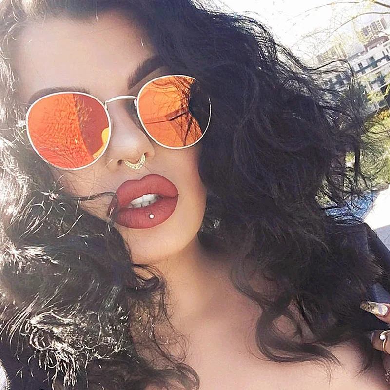 New Brand Designer Vintage Oval Sunglasses Women Retro Clear Lens Eyewear Round Sun Glasses For Female Ladies Oculos De Sol