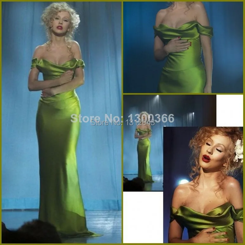Christina Aguilera Green Dress Burlesque Celebrity Prom Gowns in Movies  Sexy Sheath Green Custom made Long Evening Party Gown | AliExpress