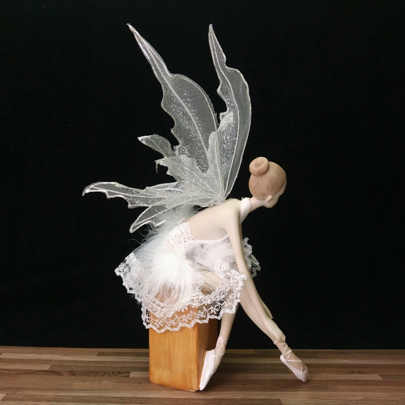 Elegant Ballet Girl Statue Decorative Ornaments Living Room TV Cabinet Decoration Angels Wedding Gifts home Decor Dancing Women