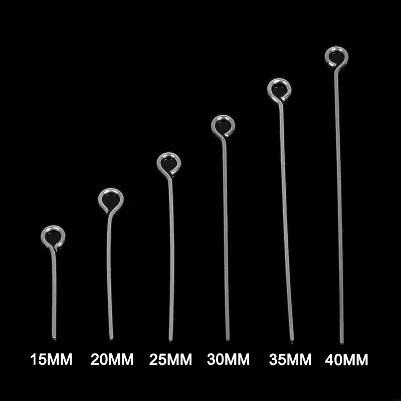 200 قطعة مختلطة 15/20/25/30/35/40 مللي متر الفولاذ المقاوم للصدأ العين دبابيس DIY بها بنفسك القرط سوار صنع المجوهرات النتائج