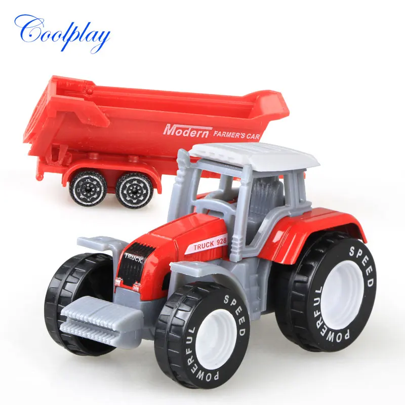 4pcs/set Diecast Farm Vehicles Alloy Mini Car Model Engineering Car Model Tractor Farm Engineering Vehicles for Boys Kids Gifts