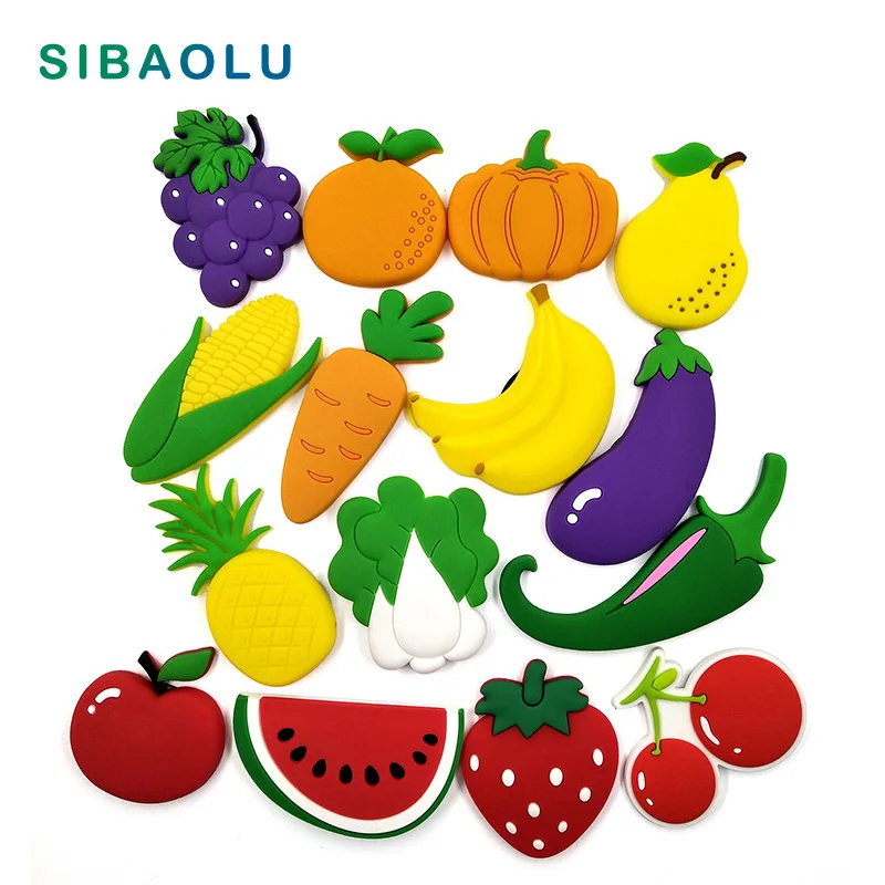 

Vegetable Fruit silicone fridge magnets Bicycle whiteboard love sticker Refrigerator Magnet Kids Message post Home Decoration