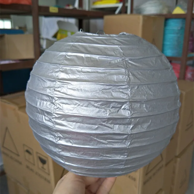 Hot Sale 10-40cm Gold/Silver China Paper Lantern Festival Supplies Birthday Wedding Party Decor Gift Craft DIY Lampion Lanterns