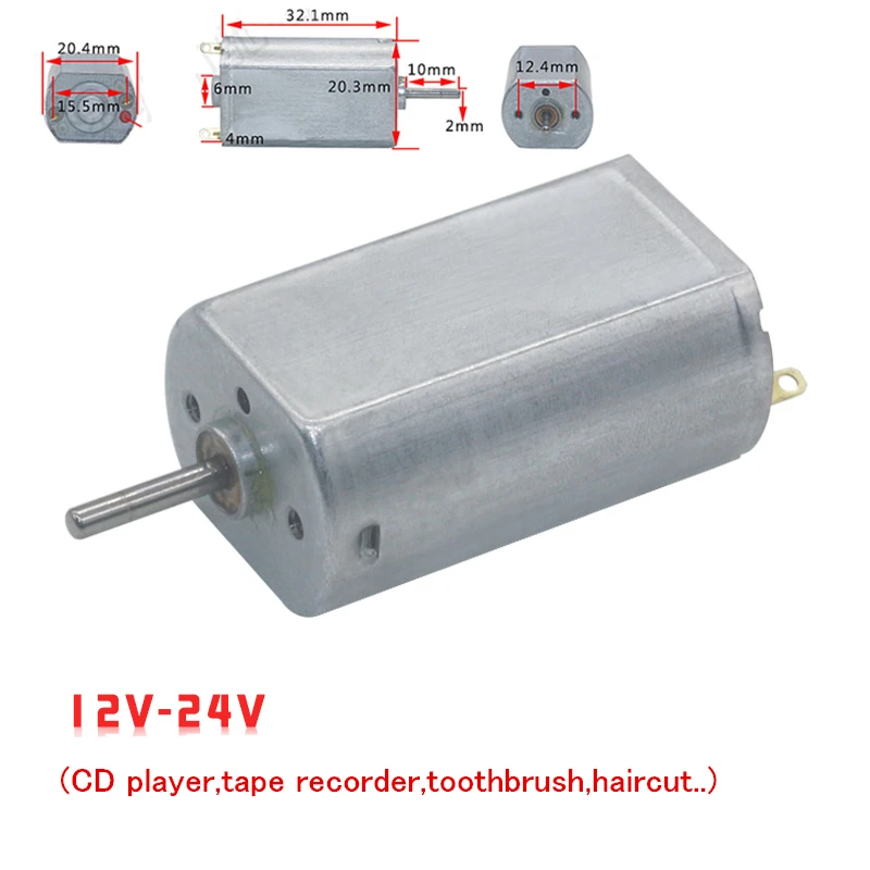 FF-180SH DC Motor 12V 24V DIY Electric Toys Intelligent Toy Car (CD Player,Tape Recorder,Toothbrush,Haircut..)