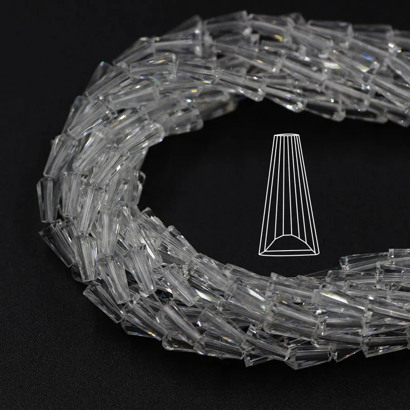 45Pcs/Lot 6x12mm Faceted Tower Glass Bugle Beads Charms Crystal Beads for Jewelry Making Wholesale Lots Bulk Women Accessories