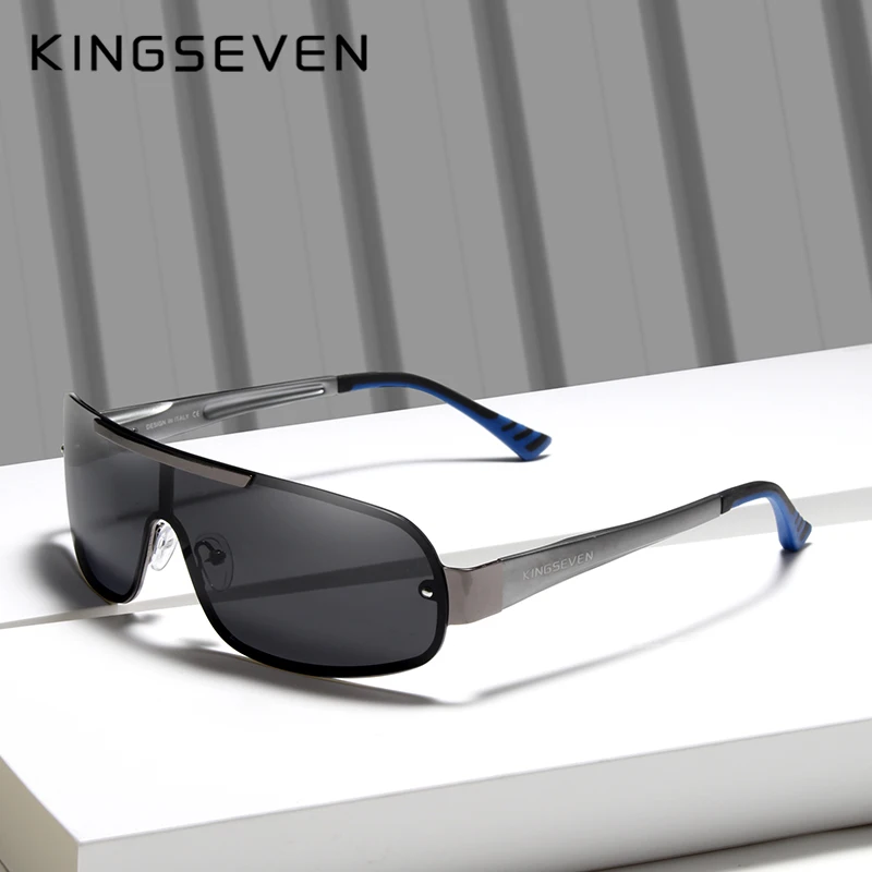 

KINGSEVEN Design New Aluminum Men Brand Sunglasses Polarized Men's Sun Glasses Integrated Lens Eyewear Goggle Gafas De Sol