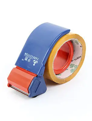 Orange Red Blue 1.7" Width Packing Sealing Roller Tape Cutter Dispenser