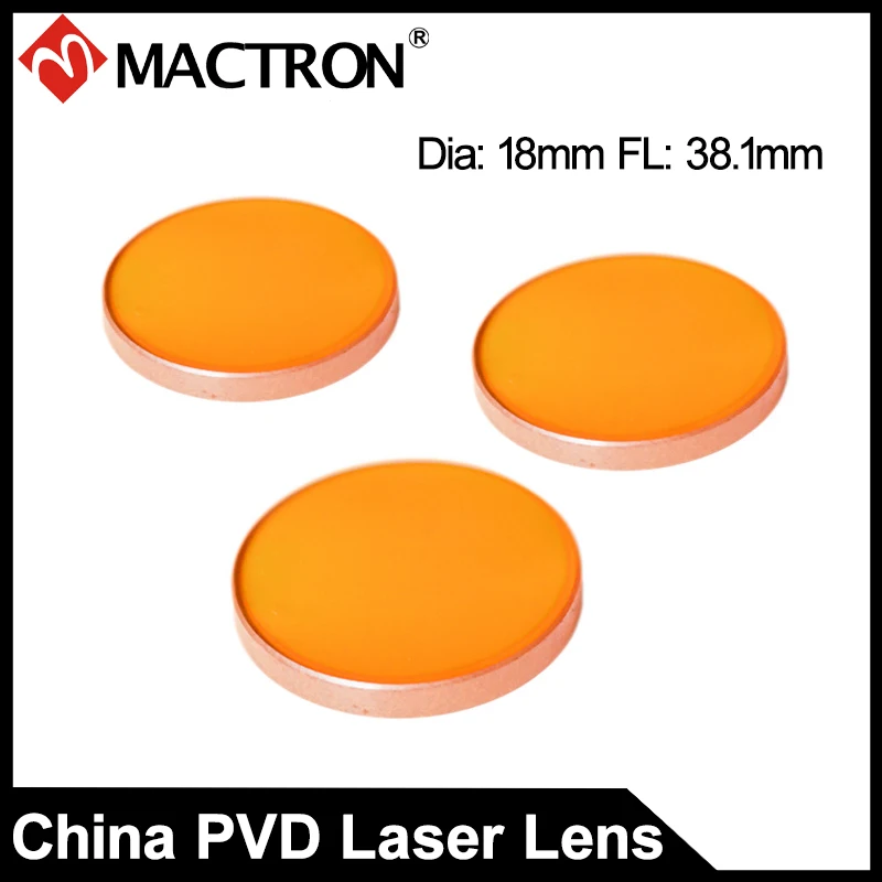 Chinese HQ PVD ZnSe Material Laser Focus Lens Dia18mm-FL38.1mm for CO2 Laser Engraver Cutter