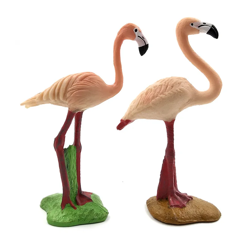 Simulation Flamingo White crane Miniature Animal Model bird Figurine home decor miniature fairy garden decoration accessories
