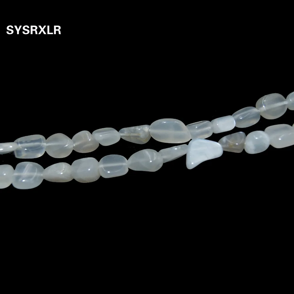 5-10 MM Unregelmäßige Natürliche Weiße Mondstein Stein Spacer Lose Perlen Für Schmuck Machen DIY Armband Halskette Strang 15\'\'