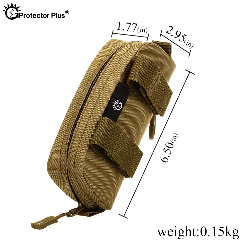 PROTECTOR PLUS Tactical Glasses Bag Multi-functional Camouflage Glasses Case Outdoor Cycling Molle Small Clutch bag Waterproof