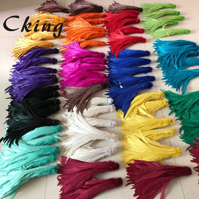 Cking 1000PCS  20-25CM/8-10 Inches Colorful rooster coque feather Or chicken feather plumas For Carnival Jewelry Making Crafts