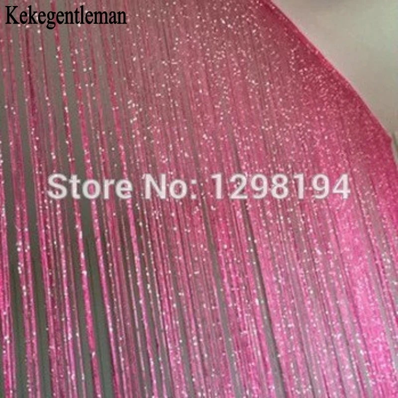 ตกแต่ง silver string curtain 200*100 เซนติเมตร/300*300 เซนติเมตรประตูหน้าต่างพู่ผ้าม่าน valance divider งานแต่งงาน diy home decor