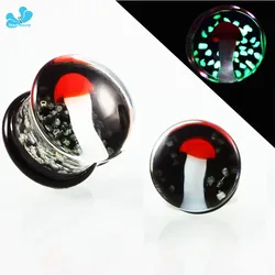 Nieuwe Merk 1 Paar Mangic Lichtgevende Paddestoel Glas Oordoppen Tunnels Gauge Tunnel Body Piercing Sieraden Oor Expander 8-16mm Zomer
