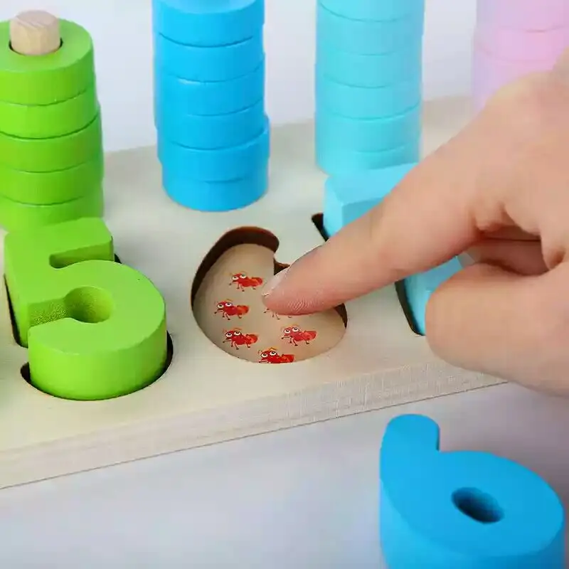 Souptoys-子供のための木製ブロックおもちゃ、デジタル幾何学おもちゃ、赤ちゃんのための教育玩具、男の子と女の子のギフト、幼児教育、インテリジェンス
