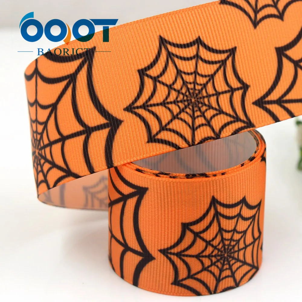 OOOT BAORJCT G-18801-756,38 mm 10 yards Halloween Ribbons Thermal transfer Printed grosgrain Wedding DIY handmade material