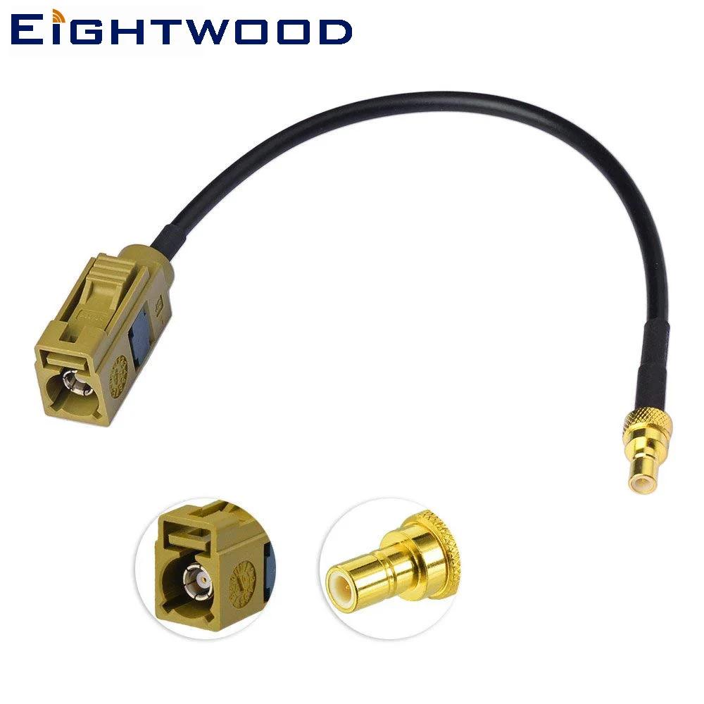 Eightwood Fakra Curry Female Code K to SMB Male Antenna Extension Cable for XM Sirius Satellite Radio Antenna Stereo Tuner