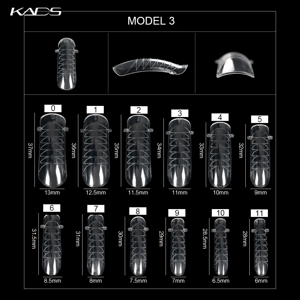 KADS 120 Pcs Quick Building Mold Nail Tips Dual Form False Nails Reusable Clear Manicure Tools for Extension Gel Nail Art